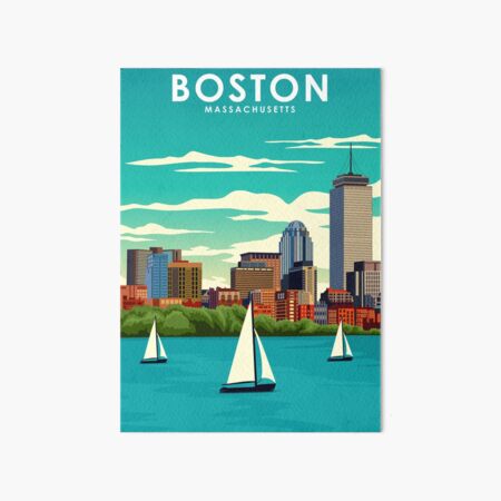 Artikel-Vorschau von Vintages minimalistisches Reiseplakat Boston Massachusetts, designt und verkauft von Stadify.
