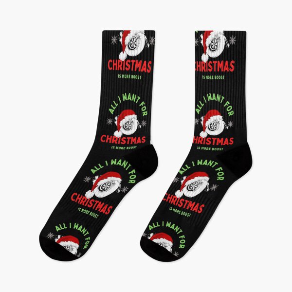 Item preview, All I Want For Christmas is More Boost Cars Funny Santa Hat Spooling Twin Turbo Boosted  Racecar designed and sold by CarantinedChaos.
