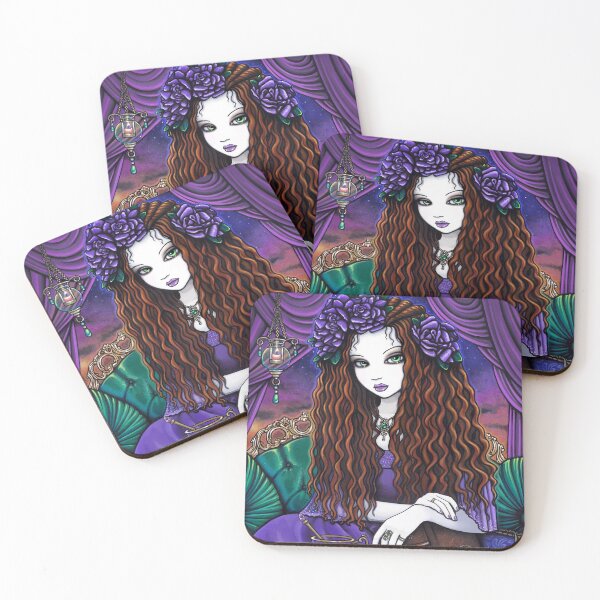 Item preview, Jolene Gothic Victorian Tea Time Fae Lantern Purple Roses designed and sold by Myka Jelina.
