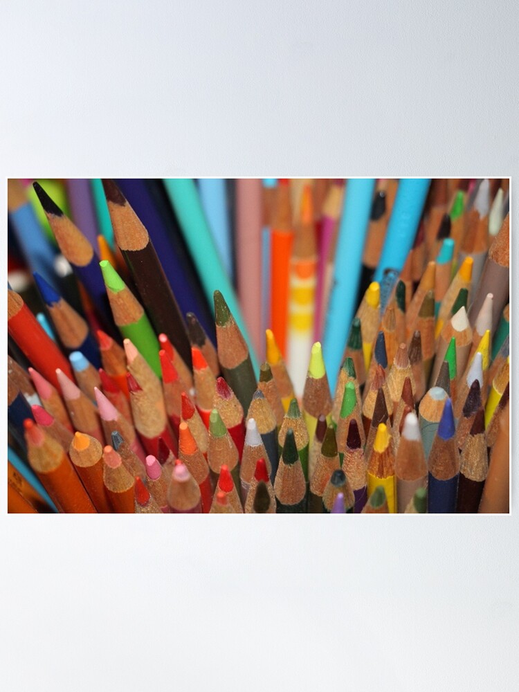 Multi-Colored Group of Colored Pencils Art Supplies Poster for