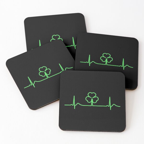 Item preview, St Patrick's Day Shamrock Heartbeat EKG designed and sold by SpoofTShirts.