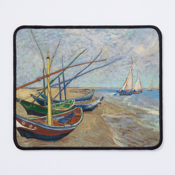 Item preview, Fishing Boats on the Beach at Saintes-Maries  designed and sold by amonarte.