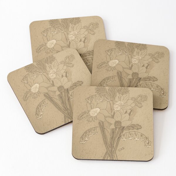 Item preview, Dutchman's Breeches and Daffodil Watercolor In Vintage Beige designed and sold by TurnipWilson.
