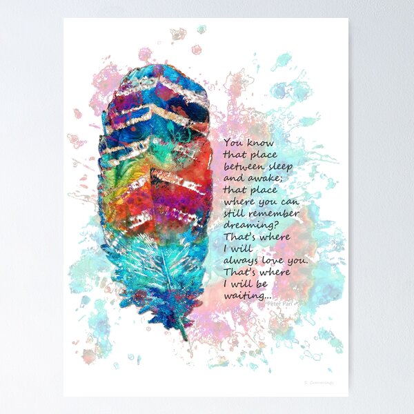 Item preview, Always Love You Colorful Feather Comforting Art designed and sold by Sharon Cummings Art.