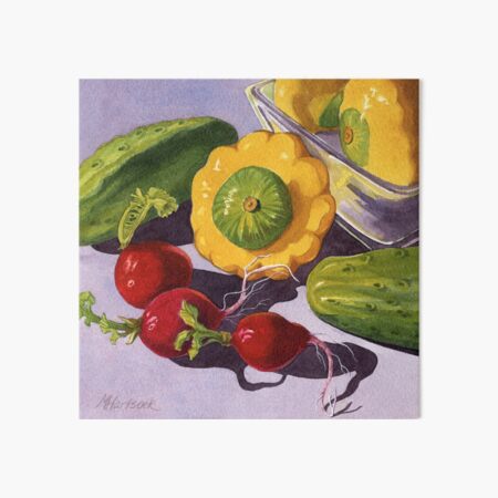 Pattypan, Radishes, and Cukes Art Board Print