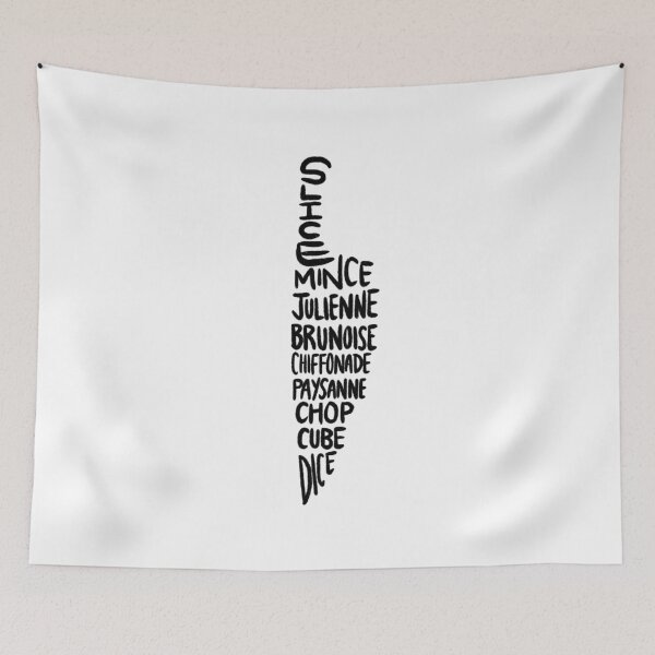 Item preview, Culinary Knife Cuts Design (Slice Mince Julienne Brunoise...) designed and sold by bonniemamadraws.