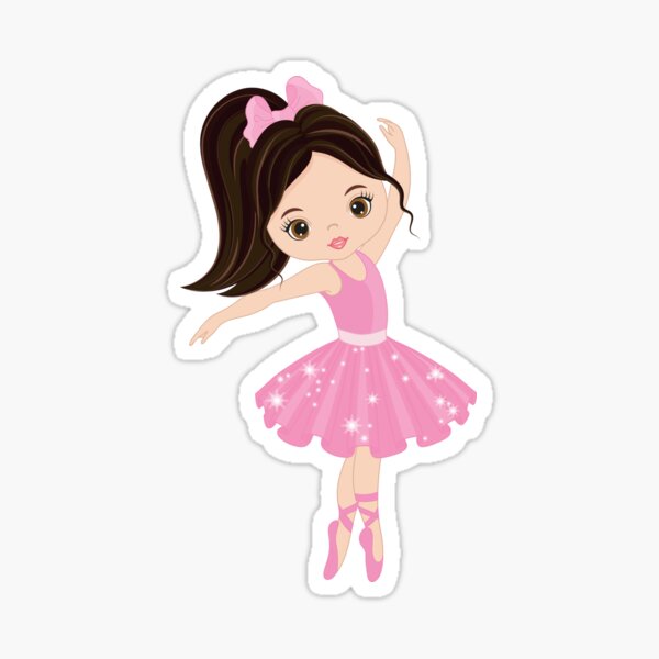 Cute Ballerina Pink Tutu Watercolor PNG clip art