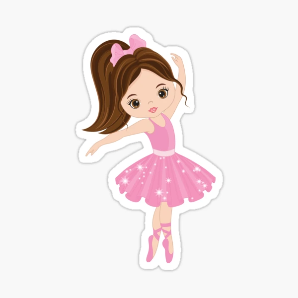 Pink Ballerina Girl Sticker for Sale by CreativeMill