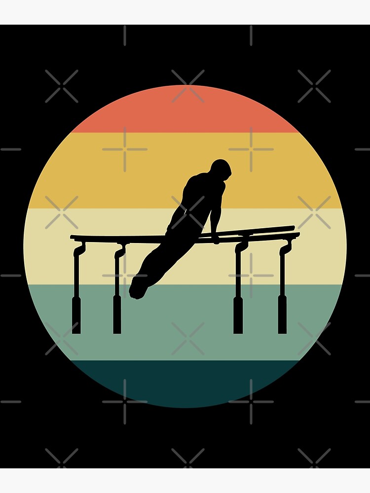 "Artistic Gymnastics Parallel Bars Gymnast Vintage Retro" Poster for