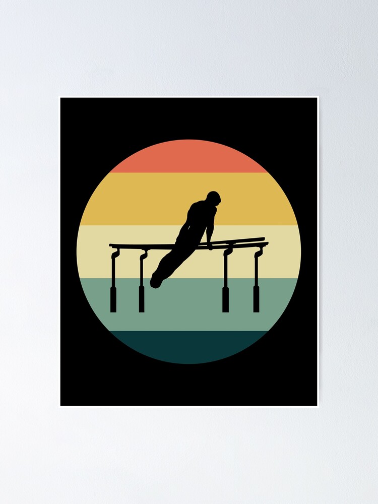 "Artistic Gymnastics Parallel Bars Gymnast Vintage Retro" Poster for