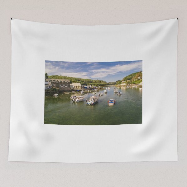 Item preview, Boats moored on the river estuary, Looe, Cornwall designed and sold by MichaelBShannon.