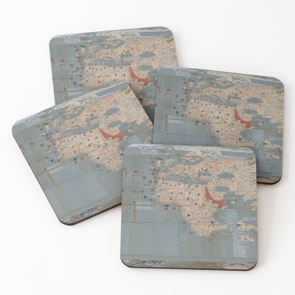 Item preview, Antique World Map before the discovery of America in 1492 by Columbus designed and sold by ganje.