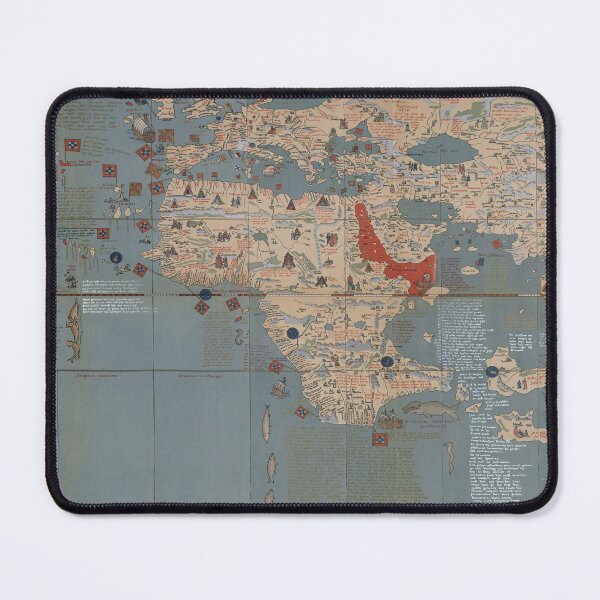 Item preview, Antique World Map before the discovery of America in 1492 by Columbus designed and sold by ganje.