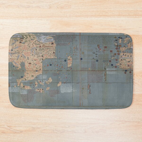 Item preview, Antique World Map before the discovery of America in 1492 by Columbus designed and sold by ganje.