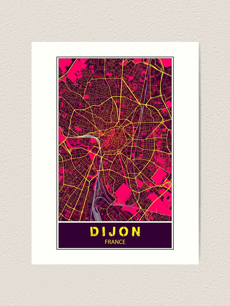 "Dijon France Minimalist Map Poster City Map" Art Print for Sale by