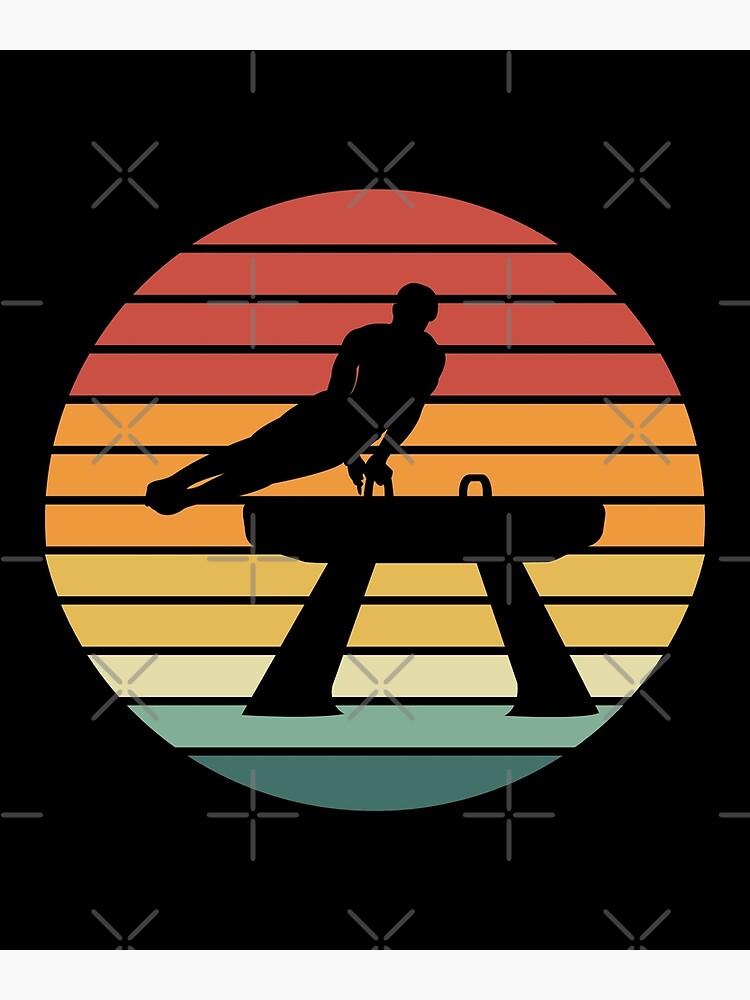 "Artistic Gymnastics Pommel Horse Gymnast Vintage Retro" Poster for