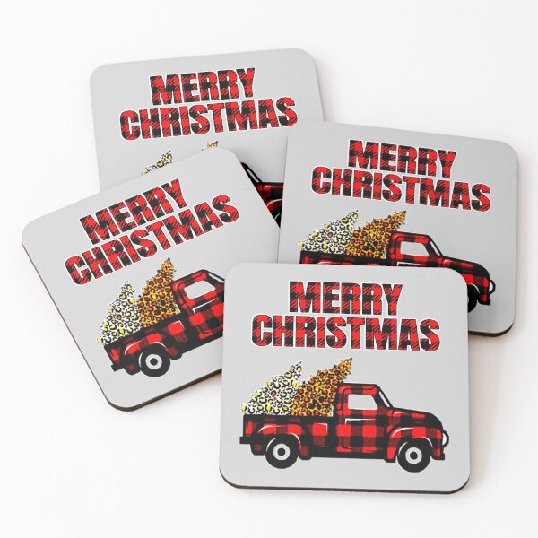 Item preview, Buffalo Plaid Merry Christmas Truck and Trees designed and sold by RaglanRose.
