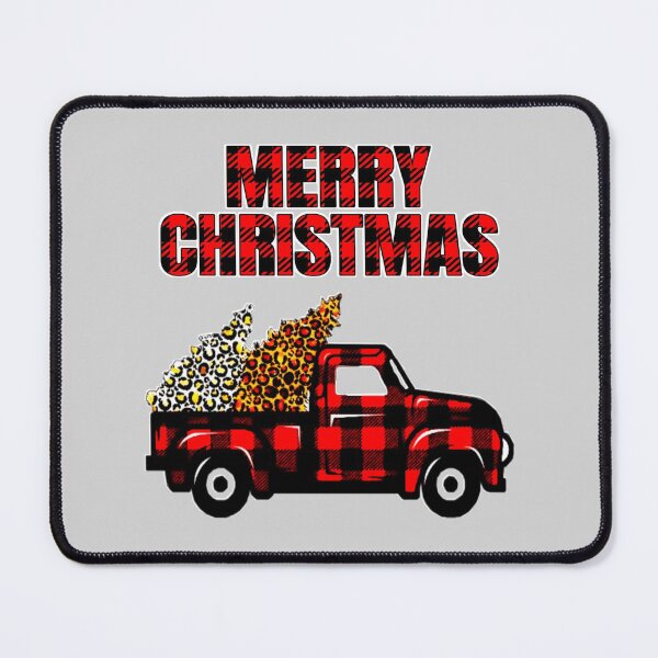 Item preview, Buffalo Plaid Merry Christmas Truck and Trees designed and sold by RaglanRose.