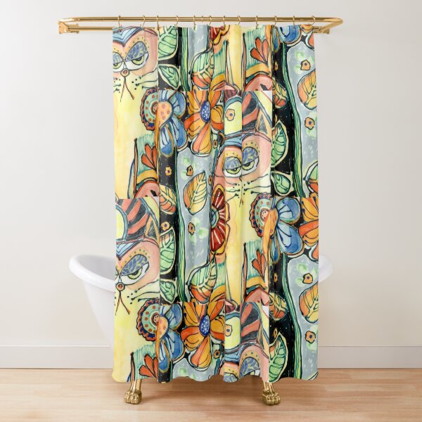 Cat in the Garden Shower Curtain