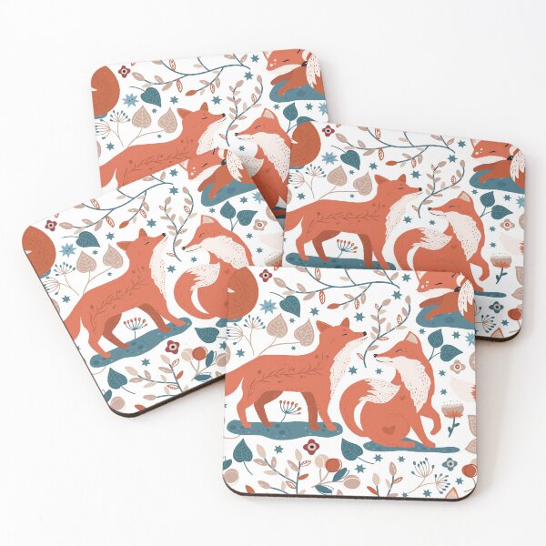 Item preview, Red Fox and Flora Print  designed and sold by Dollfacedesign.