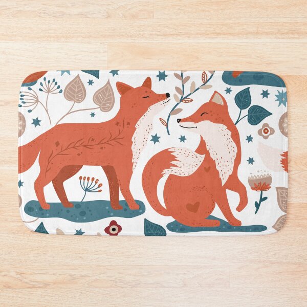 Item preview, Red Fox and Flora Print  designed and sold by Dollfacedesign.