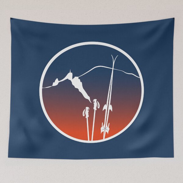 Item preview, ski and snowy mountains color gradient leewarddesign designed and sold by leewarddesign.
