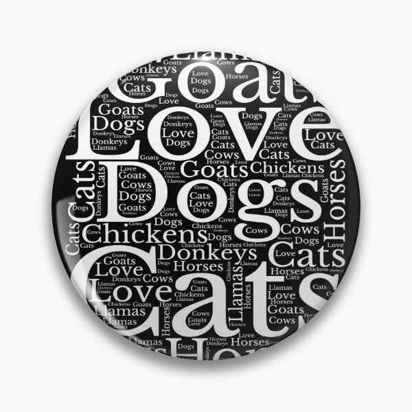 Item preview, Love Cats Dogs Horses Cows Donkeys Llamas Chickens Shapecloud designed and sold by PeachesMommy.