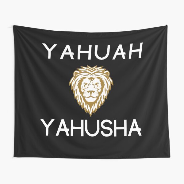 Yahuah, Yahusha with lion Tapestry