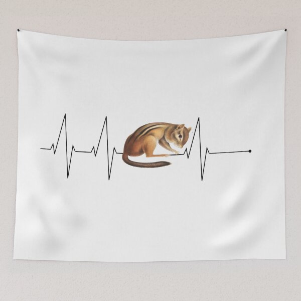 Item preview, Chipmunk heartbeat retro vintage black designed and sold by tiemistico.