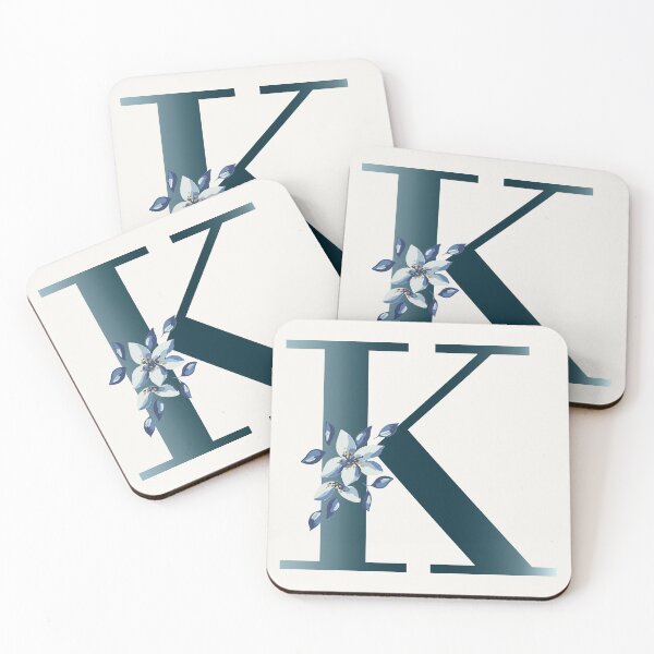 Item preview, Letra K - Flor de acuarela azul designed and sold by CiaraPrints.