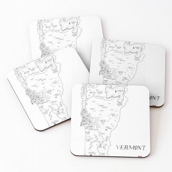 Item preview, Vermont as a fantasy map - black and white designed and sold by aldayuan.