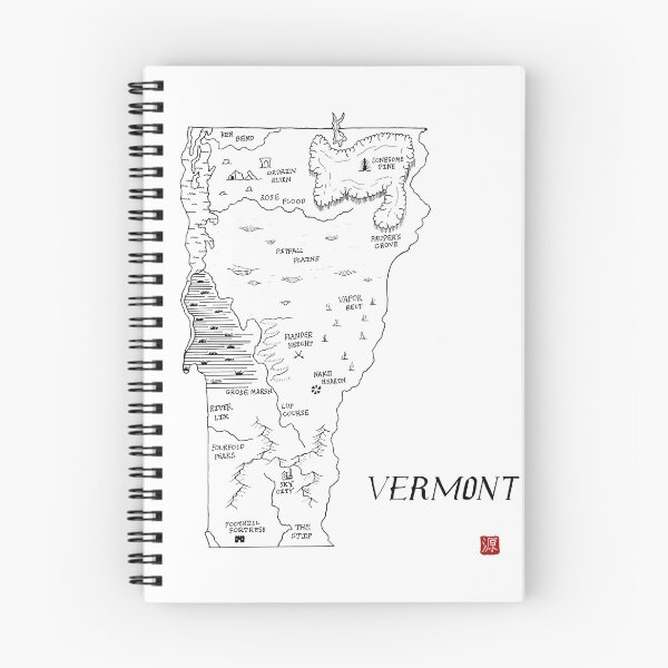 Item preview, Vermont as a fantasy map - black and white designed and sold by aldayuan.