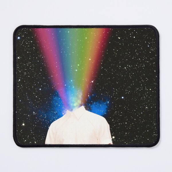 Item preview, Trippy surreal psychedelic rainbow head in space designed and sold by Yasmine khalifa.