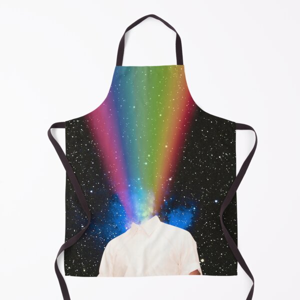 Item preview, Trippy surreal psychedelic rainbow head in space designed and sold by Yasmine khalifa.