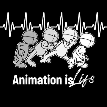 Artwork thumbnail, Animation is Life Animator Heartbeat Lifeline Artist Drawing Black by etourist