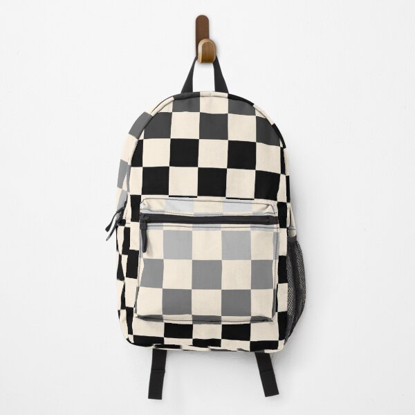 Item preview, Checkerboard Mini Check Pattern Grey to Black on Almond Cream designed and sold by kierkegaard.