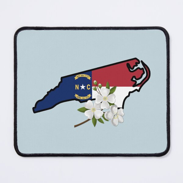 Item preview, State of North Carolina Flag with State Flower Flowering Dogwood (Blue) designed and sold by Gsallicat.