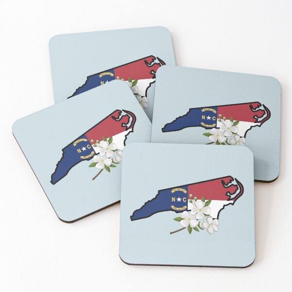 Item preview, State of North Carolina Flag with State Flower Flowering Dogwood (Blue) designed and sold by Gsallicat.