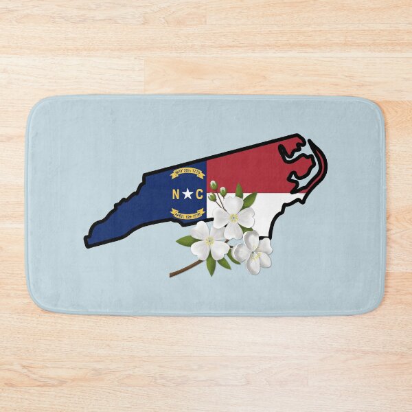 Item preview, State of North Carolina Flag with State Flower Flowering Dogwood (Blue) designed and sold by Gsallicat.