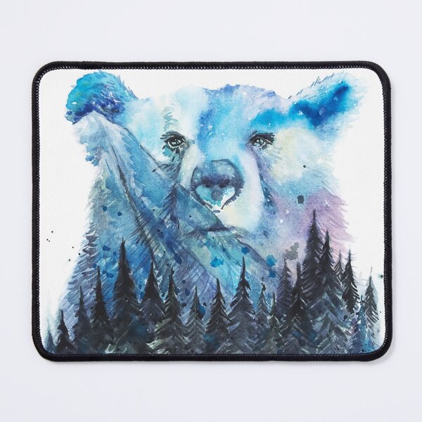 Item preview, Aurora Borealis Bear - Northern Lights Watercolor Painting by Elena Markelova designed and sold by Elena Markelova.