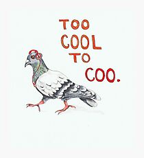Too Cool to Coo - Hipster pigeon Photographic Print