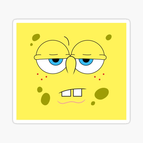 Spongebob funny face Sticker for Sale by stickers--Hakim