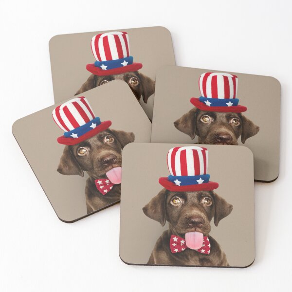 Item preview, Cute Chocolate Labrador Retriever in Uncle Sam Hat and Bow Tie. USA Style designed and sold by fowons.