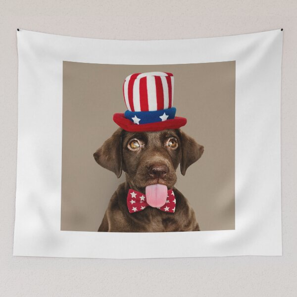 Item preview, Cute Chocolate Labrador Retriever in Uncle Sam Hat and Bow Tie. USA Style designed and sold by fowons.
