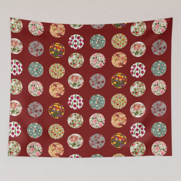 Item preview, Vibrant Mixed Round Shaped Blooming Flowers Colorful Florals designed and sold by silviaol.