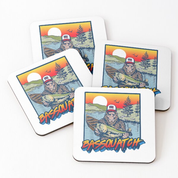 Item preview, Bassquatch! Funny Bass Fishing Sasquatch Retro 80s Fisherman T-Shirt designed and sold by BaseLance.