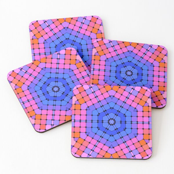 Item preview, Geometric Kaleidoscope Blue and Pink designed and sold by WormholeOrbital.