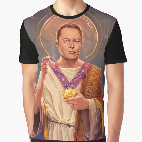 Item preview, Saint Elon of Musk, Elon Musk Original Religious Painting designed and sold by Vincent Carrozza.