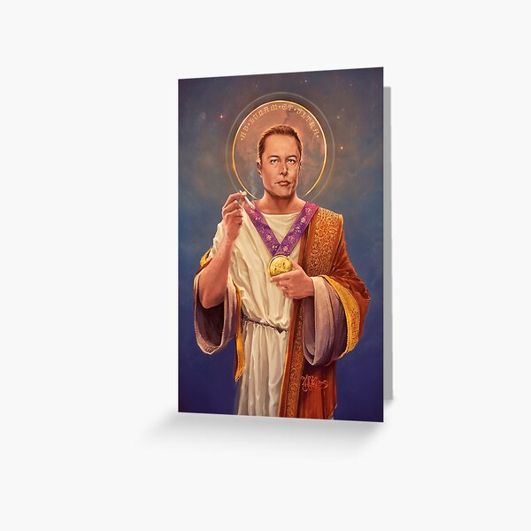 Item preview, Saint Elon of Musk, Elon Musk Original Religious Painting designed and sold by Vincent Carrozza.