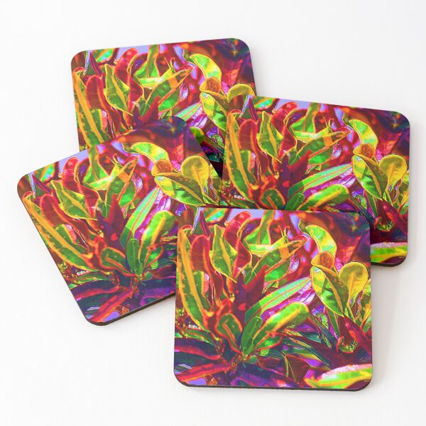 Item preview, Abstract Bright and Colorful Leaves. Vibrant Green, Red, Purple Leaves designed and sold by silviaol.